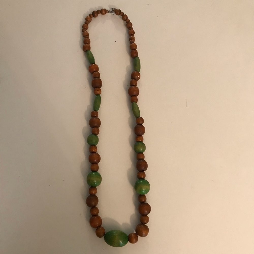 Wooden bead necklace
